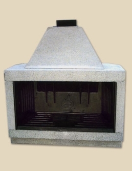 Fireplace with firebricks side corner