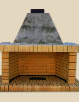 Fireplace with firebricks side corner