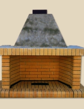 Fireplace with firebricks side corner