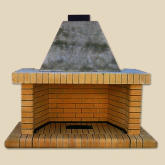 Fireplace with firebricks side corner