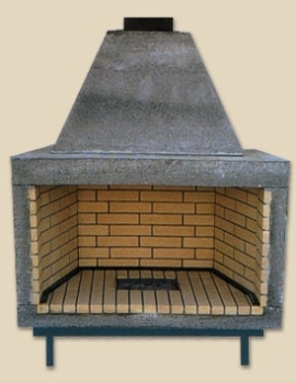 Fireplace with firebricks side corner