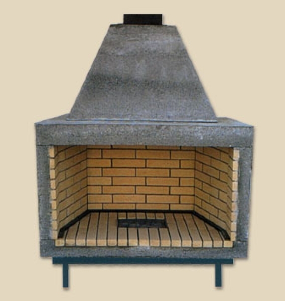 Fireplace with firebricks side corner