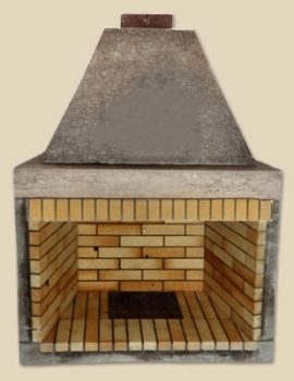 Fireplace with firebricks side corner